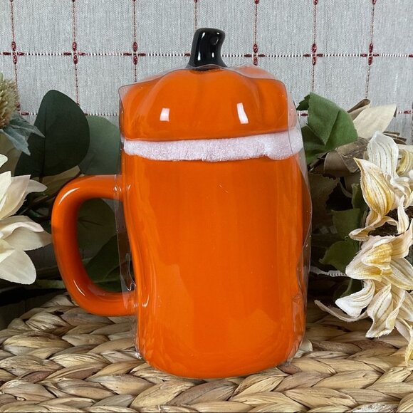 🎃 Rae Dunn Artisan Collection by Magenta Pumpkin Latte Figural Mug Original Box - Picture 3 of 6